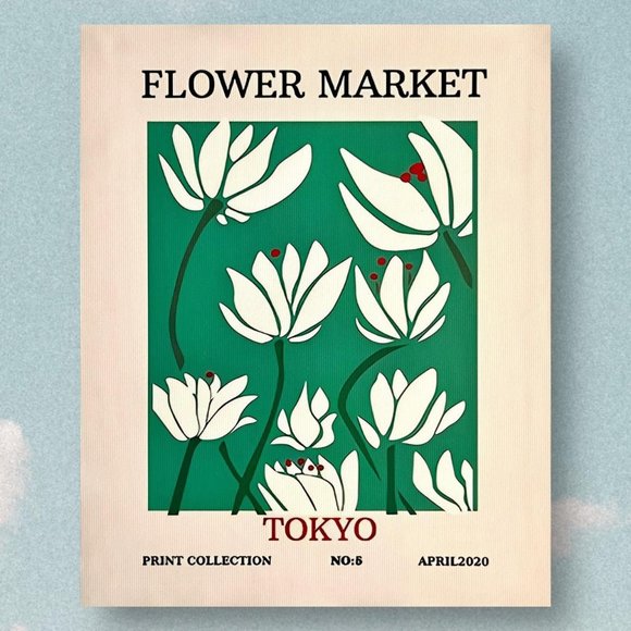 Flower Market Tokyo canvas poster, BRAND NEW - Picture 1 of 1